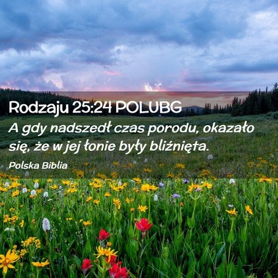Picture 02 - Rodzaju 25:24 POLUBG - A gdy nadszedł czas porodu, okazało się, że w - Bible Verse Picture