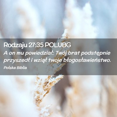 Picture 02 - Rodzaju 27:35 POLUBG - A on mu powiedział: Twój brat podstępnie - Bible Verse Picture