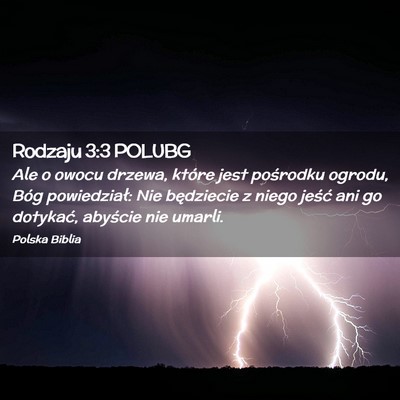 Picture 02 - Rodzaju 3:3 POLUBG - Ale o owocu drzewa, które jest pośrodku ogrodu, - Bible Verse Picture