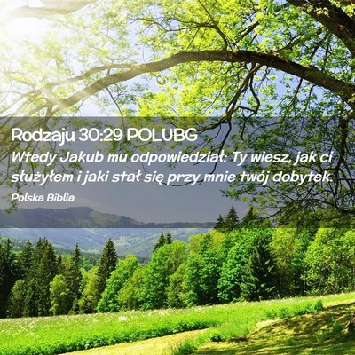 Picture 02 - Rodzaju 30:29 POLUBG - Wtedy Jakub mu odpowiedział: Ty wiesz, jak ci - Bible Verse Picture