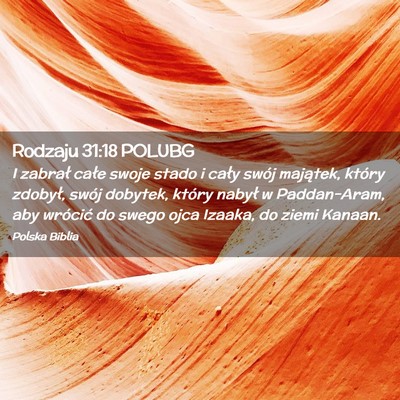 Picture 02 - Rodzaju 31:18 POLUBG - I zabrał całe swoje stado i cały swój - Bible Verse Picture