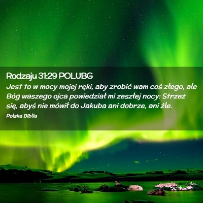 Picture 02 - Rodzaju 31:29 POLUBG - Jest to w mocy mojej ręki, aby zrobić wam coś - Bible Verse Picture