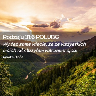 Picture 02 - Rodzaju 31:6 POLUBG - Wy też same wiecie, że ze wszystkich moich sił - Bible Verse Picture