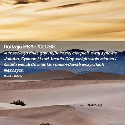 Picture 02 - Rodzaju 34:25 POLUBG - A trzeciego dnia, gdy najbardziej cierpieli, dwaj - Bible Verse Picture