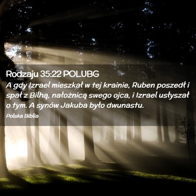 Picture 02 - Rodzaju 35:22 POLUBG - A gdy Izrael mieszkał w tej krainie, Ruben - Bible Verse Picture