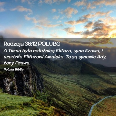 Picture 02 - Rodzaju 36:12 POLUBG - A Timna była nałożnicą Elifaza, syna Ezawa, i - Bible Verse Picture
