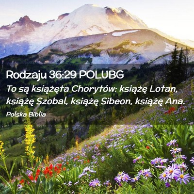 Picture 02 - Rodzaju 36:29 POLUBG - To są książęta Chorytów: książę Lotan, - Bible Verse Picture