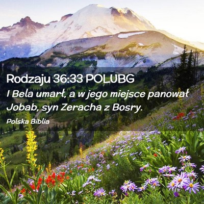 Picture 02 - Rodzaju 36:33 POLUBG - I Bela umarł, a w jego miejsce panował Jobab, - Bible Verse Picture