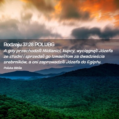 Picture 02 - Rodzaju 37:28 POLUBG - A gdy przechodzili Midianici, kupcy, wyciągnęli - Bible Verse Picture