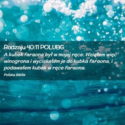 Picture 02 - Rodzaju 40:11 POLUBG - A kubek faraona był w mojej ręce. Wziąłem - Bible Verse Picture