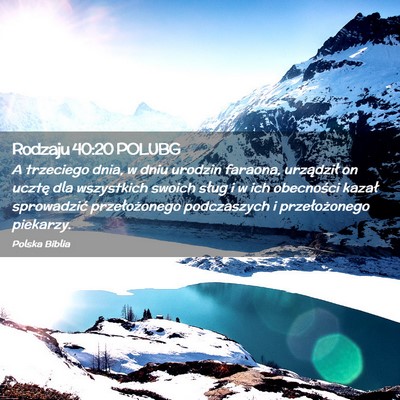 Picture 02 - Rodzaju 40:20 POLUBG - A trzeciego dnia, w dniu urodzin faraona, - Bible Verse Picture