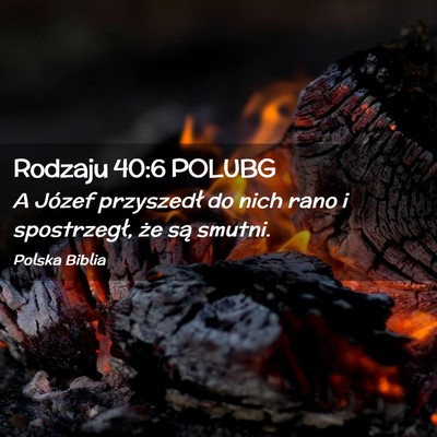 Picture 02 - Rodzaju 40:6 POLUBG - A Józef przyszedł do nich rano i spostrzegł, - Bible Verse Picture
