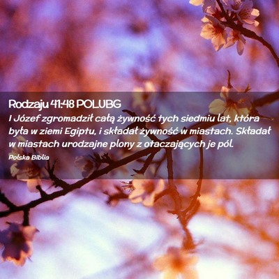 Picture 02 - Rodzaju 41:48 POLUBG - I Józef zgromadził całą żywność tych - Bible Verse Picture