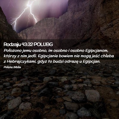 Picture 02 - Rodzaju 43:32 POLUBG - Położono jemu osobno, im osobno i osobno - Bible Verse Picture