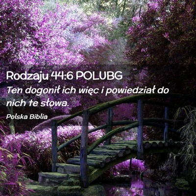 Picture 02 - Rodzaju 44:6 POLUBG - Ten dogonił ich więc i powiedział do nich te - Bible Verse Picture