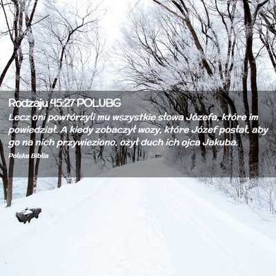 Picture 02 - Rodzaju 45:27 POLUBG - Lecz oni powtórzyli mu wszystkie słowa Józefa, - Bible Verse Picture
