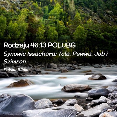 Picture 02 - Rodzaju 46:13 POLUBG - Synowie Issachara: Tola, Puwwa, Job i - Bible Verse Picture