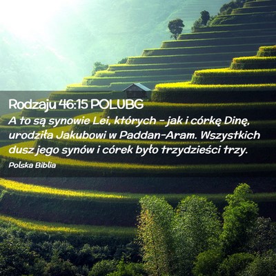 Picture 02 - Rodzaju 46:15 POLUBG - A to są synowie Lei, których – jak i córkę - Bible Verse Picture