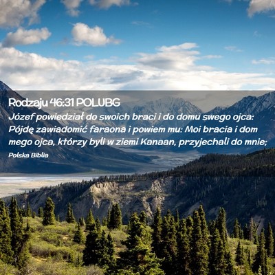 Picture 02 - Rodzaju 46:31 POLUBG - Józef powiedział do swoich braci i do domu - Bible Verse Picture