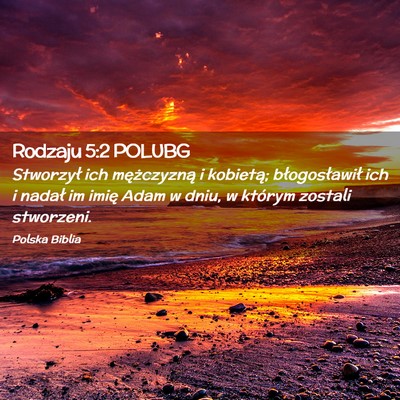 Picture 02 - Rodzaju 5:2 POLUBG - Stworzył ich mężczyzną i kobietą; - Bible Verse Picture