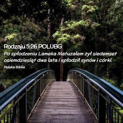 Picture 02 - Rodzaju 5:26 POLUBG - Po spłodzeniu Lameka Matuzalem żył siedemset - Bible Verse Picture