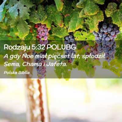 Picture 02 - Rodzaju 5:32 POLUBG - A gdy Noe miał pięćset lat, spłodził Sema, - Bible Verse Picture