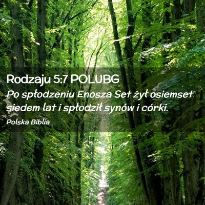 Picture 02 - Rodzaju 5:7 POLUBG - Po spłodzeniu Enosza Set żył osiemset siedem - Bible Verse Picture