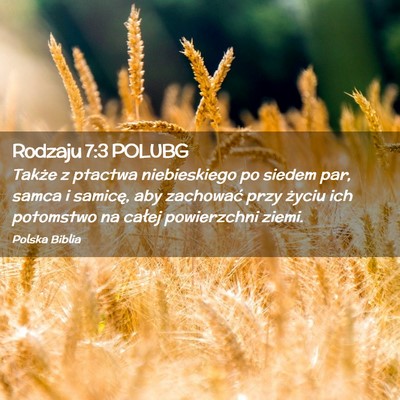 Picture 02 - Rodzaju 7:3 POLUBG - Także z ptactwa niebieskiego po siedem par, - Bible Verse Picture