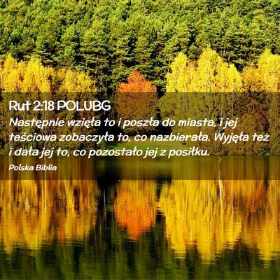 Picture 02 - Rut 2:18 POLUBG - Następnie wzięła to i poszła do miasta, i jej - Bible Verse Picture