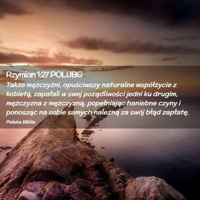 Picture 02 - Rzymian 1:27 POLUBG - Także mężczyźni, opuściwszy naturalne - Bible Verse Picture