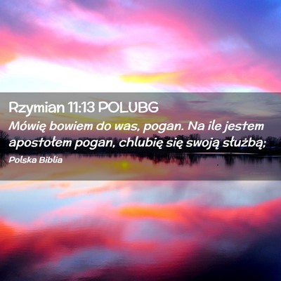 Picture 02 - Rzymian 11:13 POLUBG - Mówię bowiem do was, pogan. Na ile jestem - Bible Verse Picture