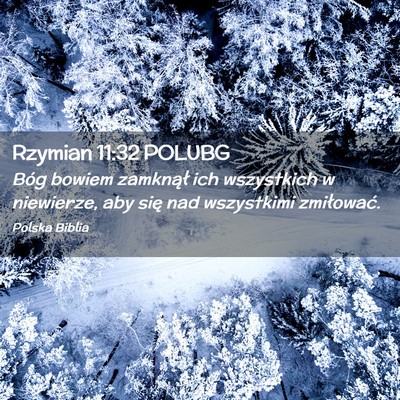 Picture 02 - Rzymian 11:32 POLUBG - Bóg bowiem zamknął ich wszystkich w niewierze, - Bible Verse Picture