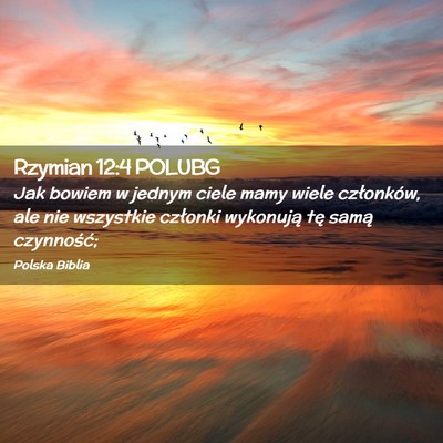 Picture 02 - Rzymian 12:4 POLUBG - Jak bowiem w jednym ciele mamy wiele członków, - Bible Verse Picture