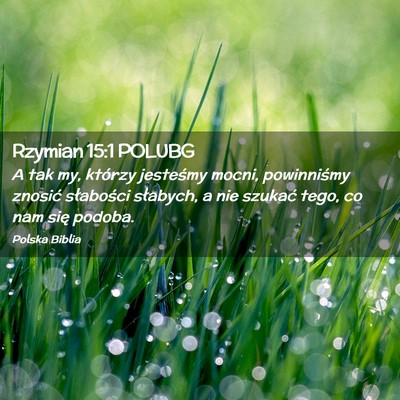 Picture 02 - Rzymian 15:1 POLUBG - A tak my, którzy jesteśmy mocni, powinniśmy - Bible Verse Picture