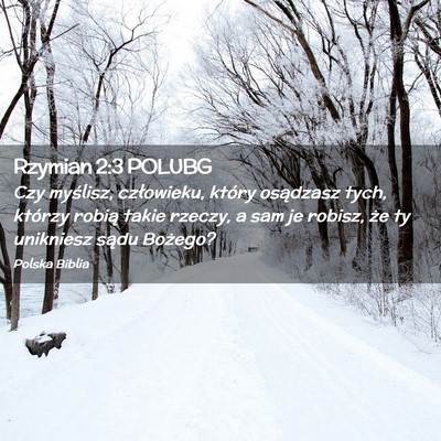 Picture 02 - Rzymian 2:3 POLUBG - Czy myślisz, człowieku, który osądzasz tych, - Bible Verse Picture