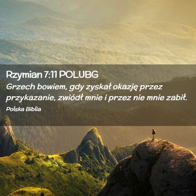 Picture 02 - Rzymian 7:11 POLUBG - Grzech bowiem, gdy zyskał okazję przez - Bible Verse Picture