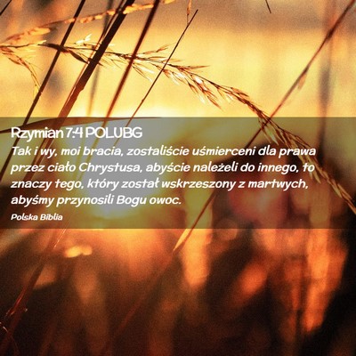 Picture 02 - Rzymian 7:4 POLUBG - Tak i wy, moi bracia, zostaliście uśmierceni - Bible Verse Picture