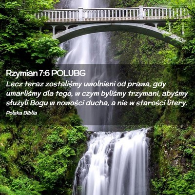 Picture 02 - Rzymian 7:6 POLUBG - Lecz teraz zostaliśmy uwolnieni od prawa, gdy - Bible Verse Picture