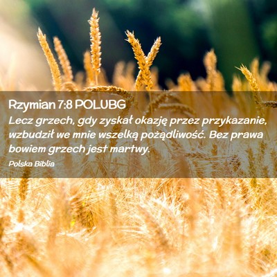 Picture 02 - Rzymian 7:8 POLUBG - Lecz grzech, gdy zyskał okazję przez - Bible Verse Picture