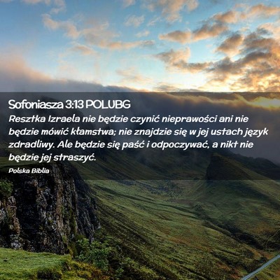 Picture 02 - Sofoniasza 3:13 POLUBG - Resztka Izraela nie będzie czynić nieprawości - Bible Verse Picture