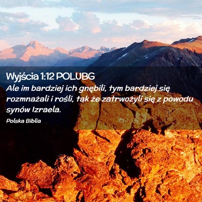 Picture 02 - Wyjścia 1:12 POLUBG - Ale im bardziej ich gnębili, tym bardziej się - Bible Verse Picture