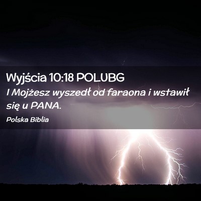 Picture 02 - Wyjścia 10:18 POLUBG - I Mojżesz wyszedł od faraona i wstawił się u - Bible Verse Picture