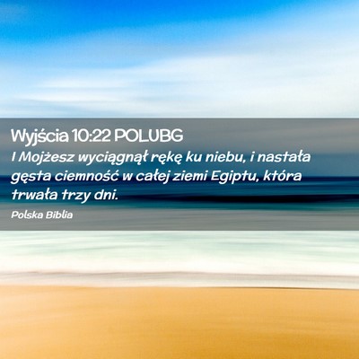 Picture 02 - Wyjścia 10:22 POLUBG - I Mojżesz wyciągnął rękę ku niebu, i - Bible Verse Picture