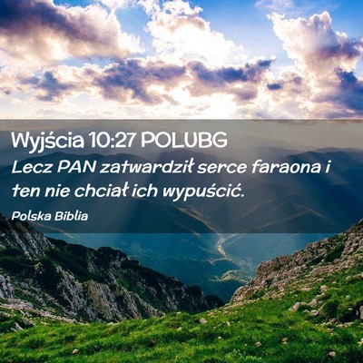 Picture 02 - Wyjścia 10:27 POLUBG - Lecz PAN zatwardził serce faraona i ten nie - Bible Verse Picture