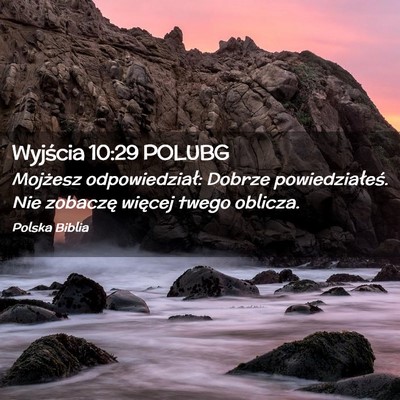 Picture 02 - Wyjścia 10:29 POLUBG - Mojżesz odpowiedział: Dobrze powiedziałeś. - Bible Verse Picture