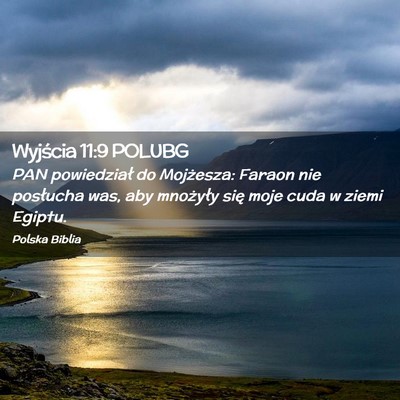 Picture 02 - Wyjścia 11:9 POLUBG - PAN powiedział do Mojżesza: Faraon nie - Bible Verse Picture