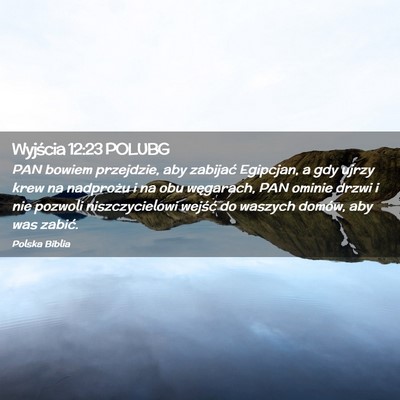 Picture 02 - Wyjścia 12:23 POLUBG - PAN bowiem przejdzie, aby zabijać Egipcjan, a - Bible Verse Picture