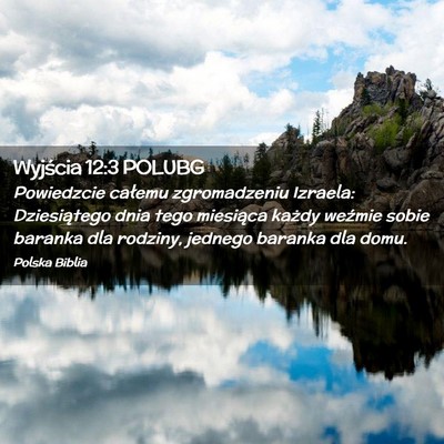 Picture 02 - Wyjścia 12:3 POLUBG - Powiedzcie całemu zgromadzeniu Izraela: - Bible Verse Picture