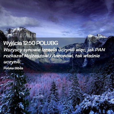Picture 02 - Wyjścia 12:50 POLUBG - Wszyscy synowie Izraela uczynili więc, jak PAN - Bible Verse Picture