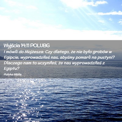 Picture 02 - Wyjścia 14:11 POLUBG - I mówili do Mojżesza: Czy dlatego, że nie - Bible Verse Picture